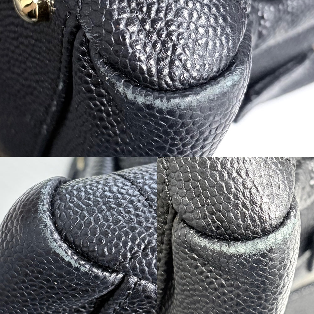 CHANEL シャネル ハンドバッグ マトラッセ チェーントートバッグ ココマーク キャビアスキン ブラック 黒 ゴールド金具 レディース【中古品】