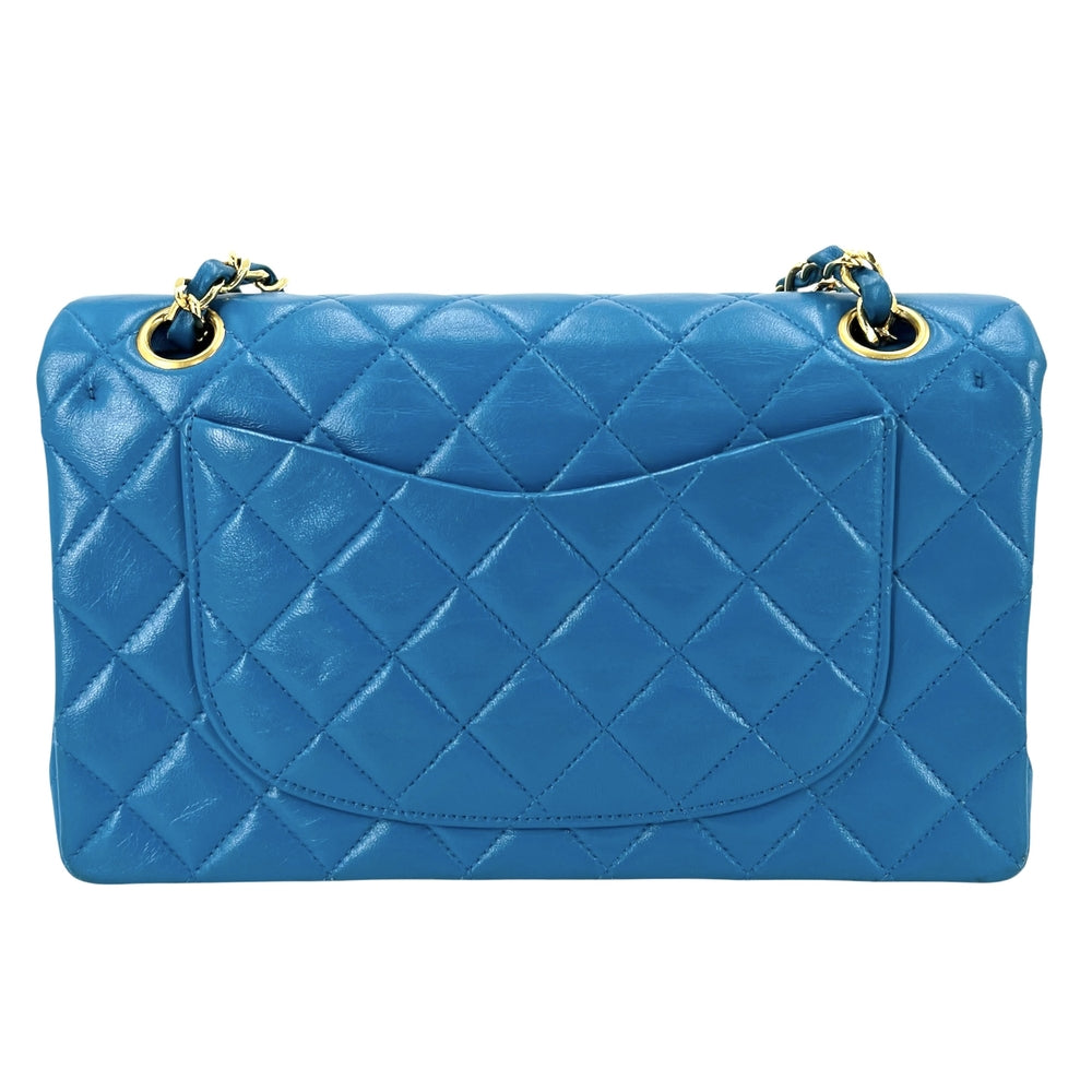 CHANEL シャネル ショルダーバッグ マトラッセ23 ダブルチェーン ダブルフラップ ココマーク ターンロック ラムスキン ブルー 青 ゴールド金具 レディース【中古品】
