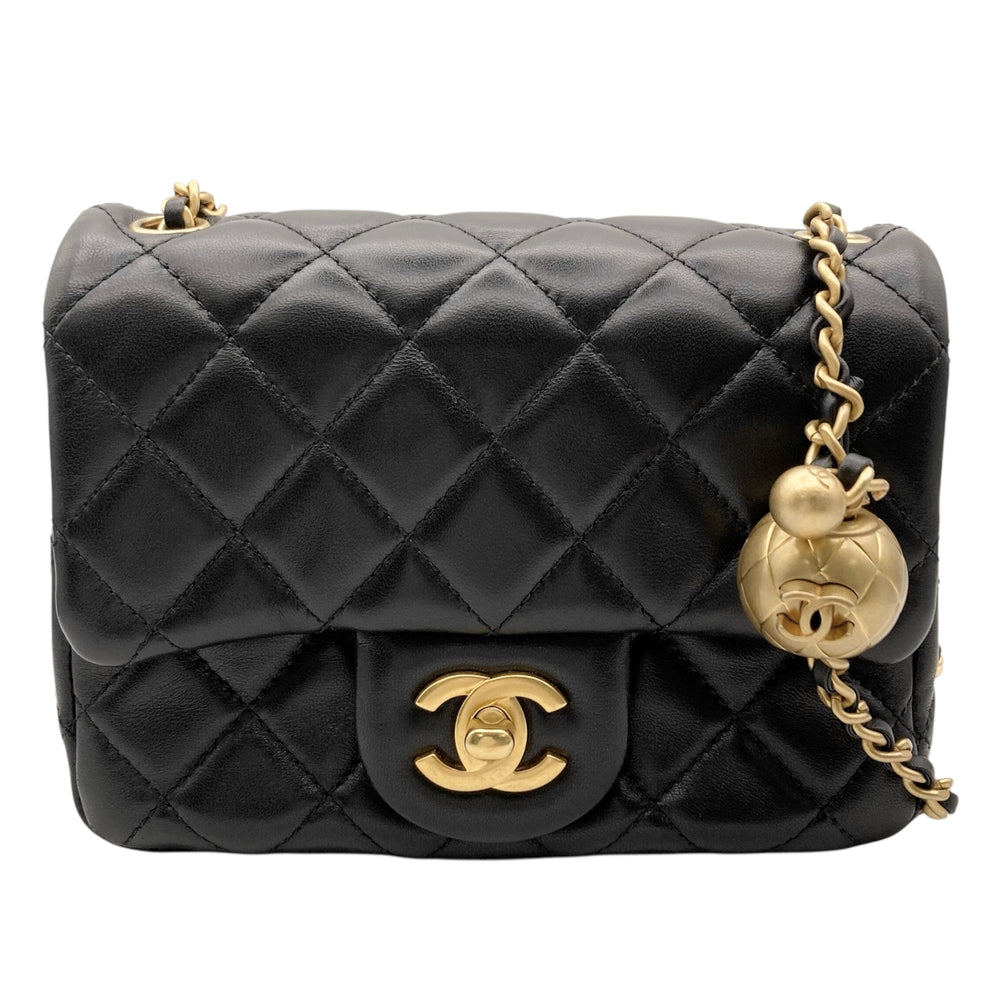 CHANEL シャネル ショルダーバッグ ミニマトラッセ チェーン ターンロック Mini Matelasse ココマーク AS1786 ブラック 黒 ゴールド金具 レディース【中古品】