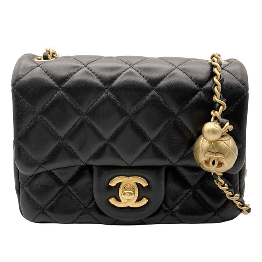 CHANEL シャネル ショルダーバッグ ミニマトラッセ チェーン ターンロック Mini Matelasse ココマーク AS1786 ブラック 黒 ゴールド金具 レディース【中古品】