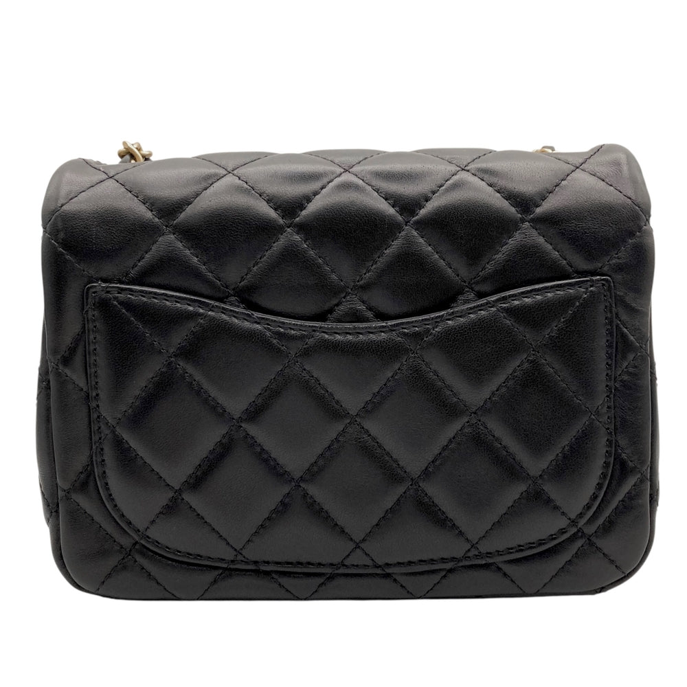 CHANEL シャネル ショルダーバッグ ミニマトラッセ チェーン ターンロック Mini Matelasse ココマーク AS1786 ブラック 黒 ゴールド金具 レディース【中古品】