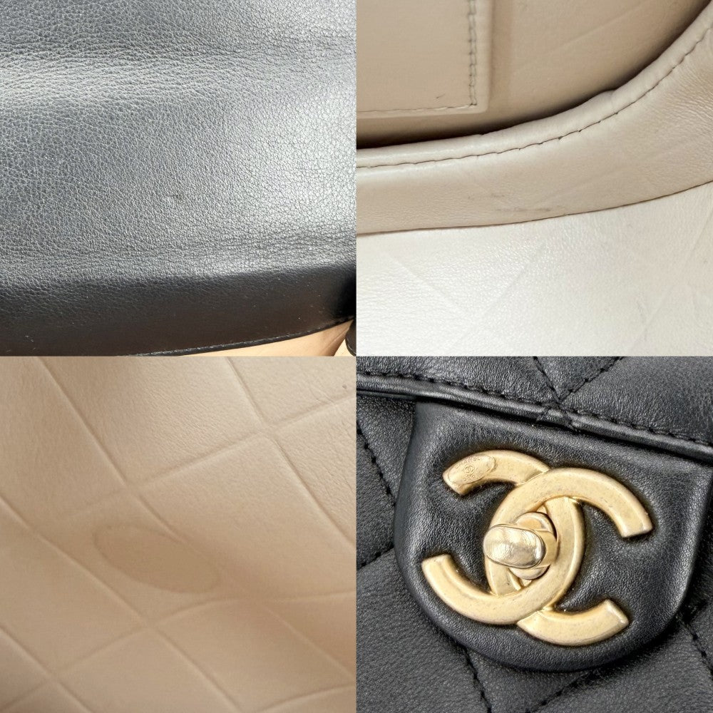 【開店SALE】 CHANEL シャネル ショルダーバッグ マトラッセ ハーフムーン ポシェット ココマーク 小さめ レザー ブラック 黒 ゴールド金具 レディース【中古品】