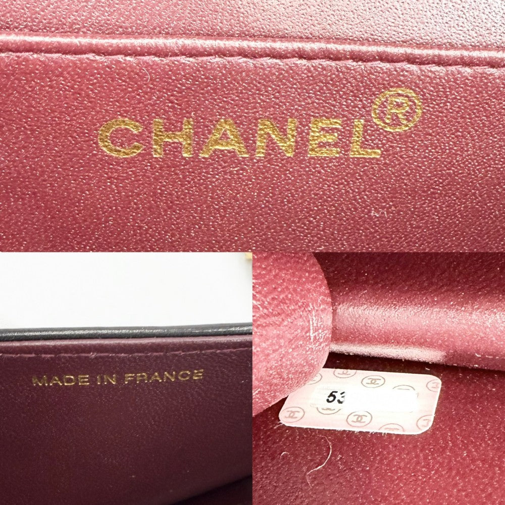 【開店SALE】 CHANEL シャネル ショルダーバッグ マトラッセ ココマーク チェーン フルフラップ ラムスキン ブラック 黒 ゴールド金具 レディース【中古品】