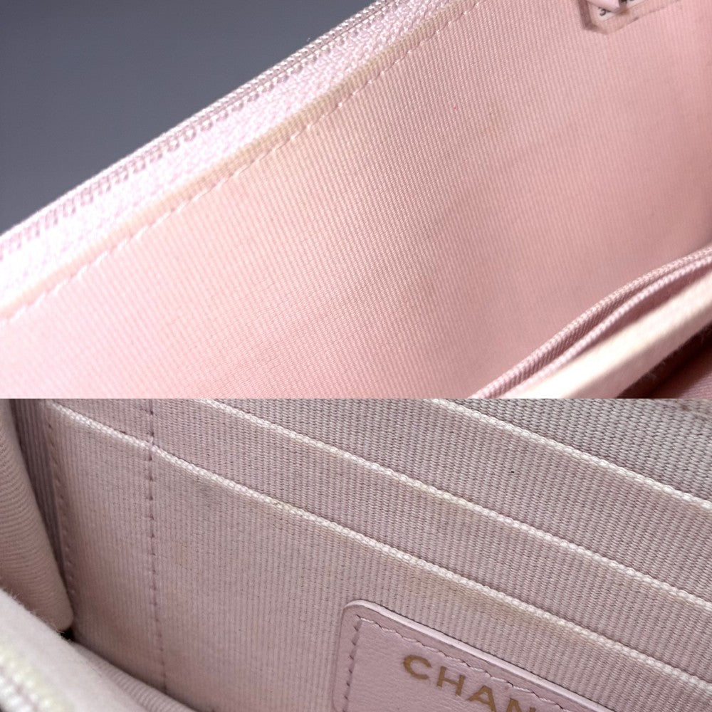 CHANEL シャネル チェーンウォレット トレンディCC マトラッセ ショルダーバッグ ココマーク ラムスキン ピンク ゴールド金具 レディース【中古品】