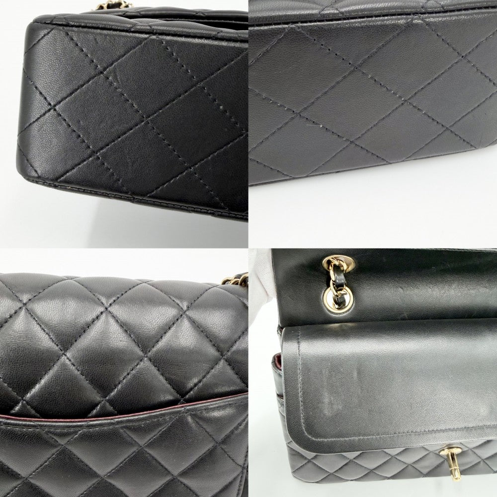 CHANEL シャネル ショルダーバッグ マトラッセ25 ダブルチェーン ダブルフラップ ココマーク ターンロック ラムスキン ブラック 黒 ゴールド金具 レディース【中古品】