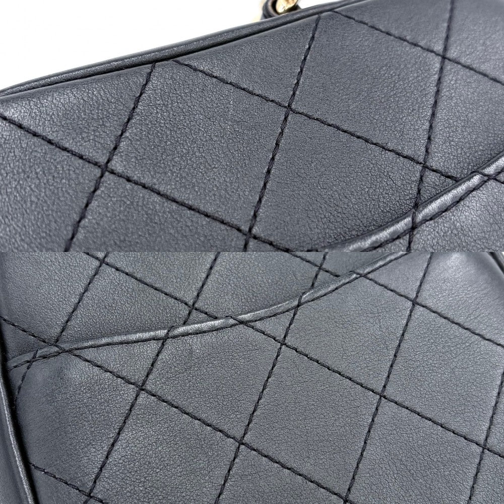 CHANEL シャネル ショルダーバッグ ポシェット ココマーク ハンドバッグ 2WAY マトラッセ レザー ブラック 黒 ゴールド金具 レディース【中古品】