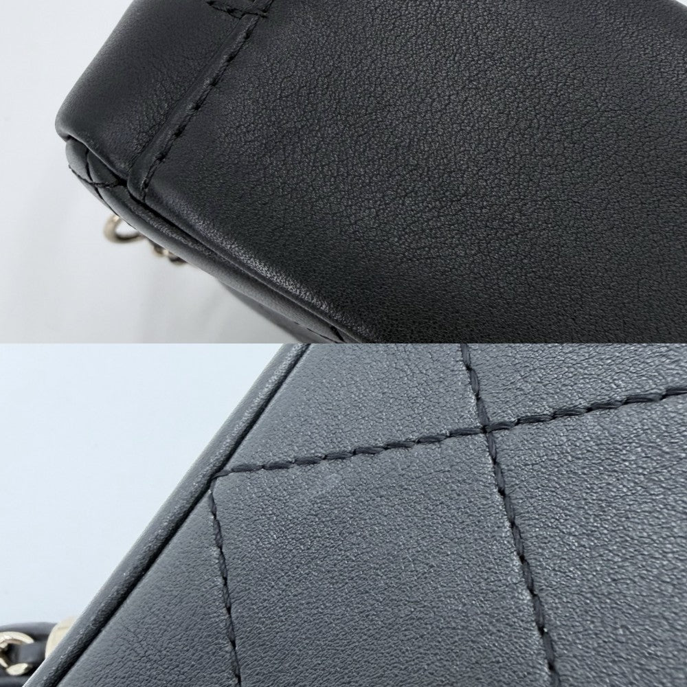 CHANEL シャネル ショルダーバッグ ポシェット ココマーク ハンドバッグ 2WAY マトラッセ レザー ブラック 黒 ゴールド金具 レディース【中古品】