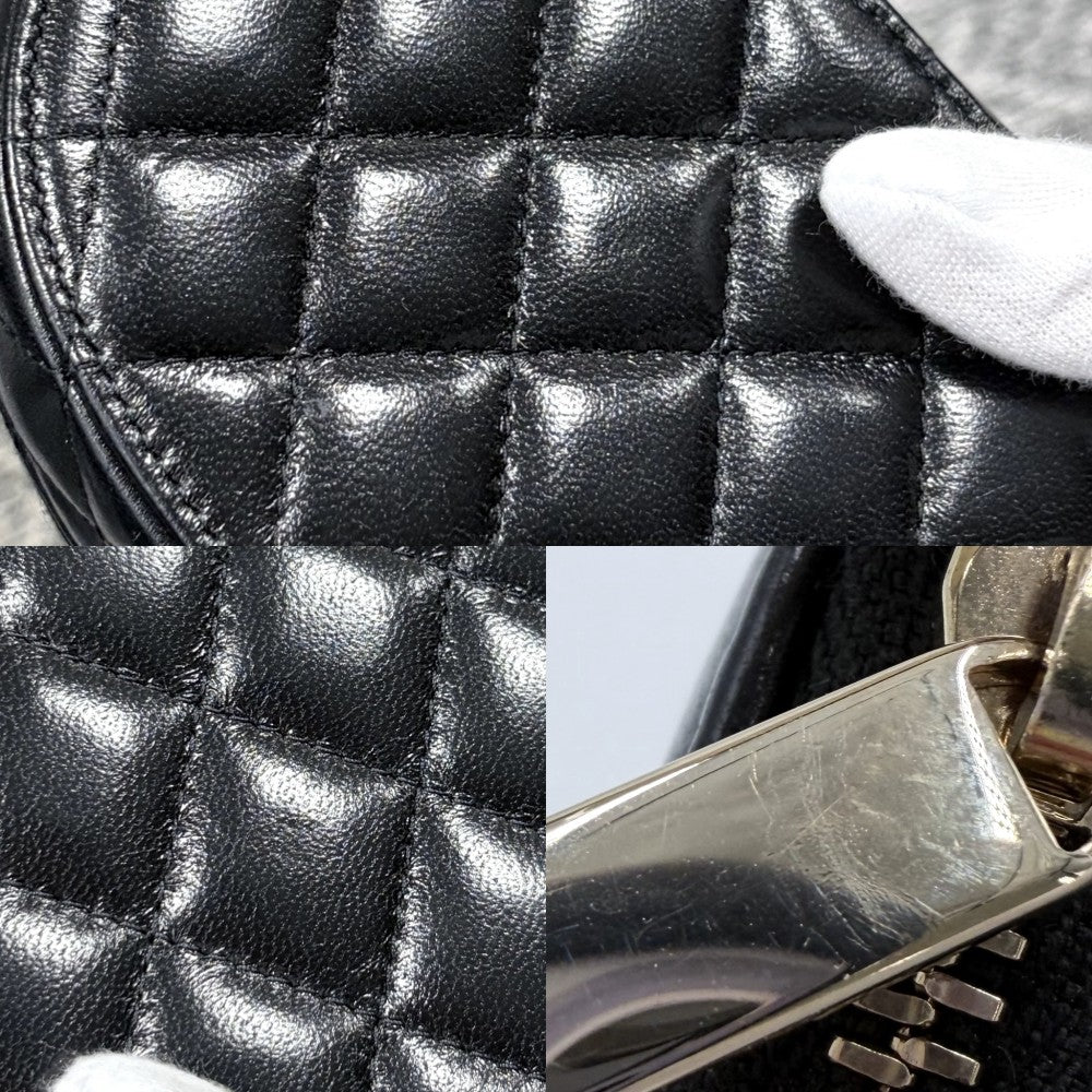 CHANEL シャネル ハンドバッグ マトラッセ バニティバッグ ミニバッグ ココマーク レザー ブラック 黒 ゴールド金具 レディース【中古品】