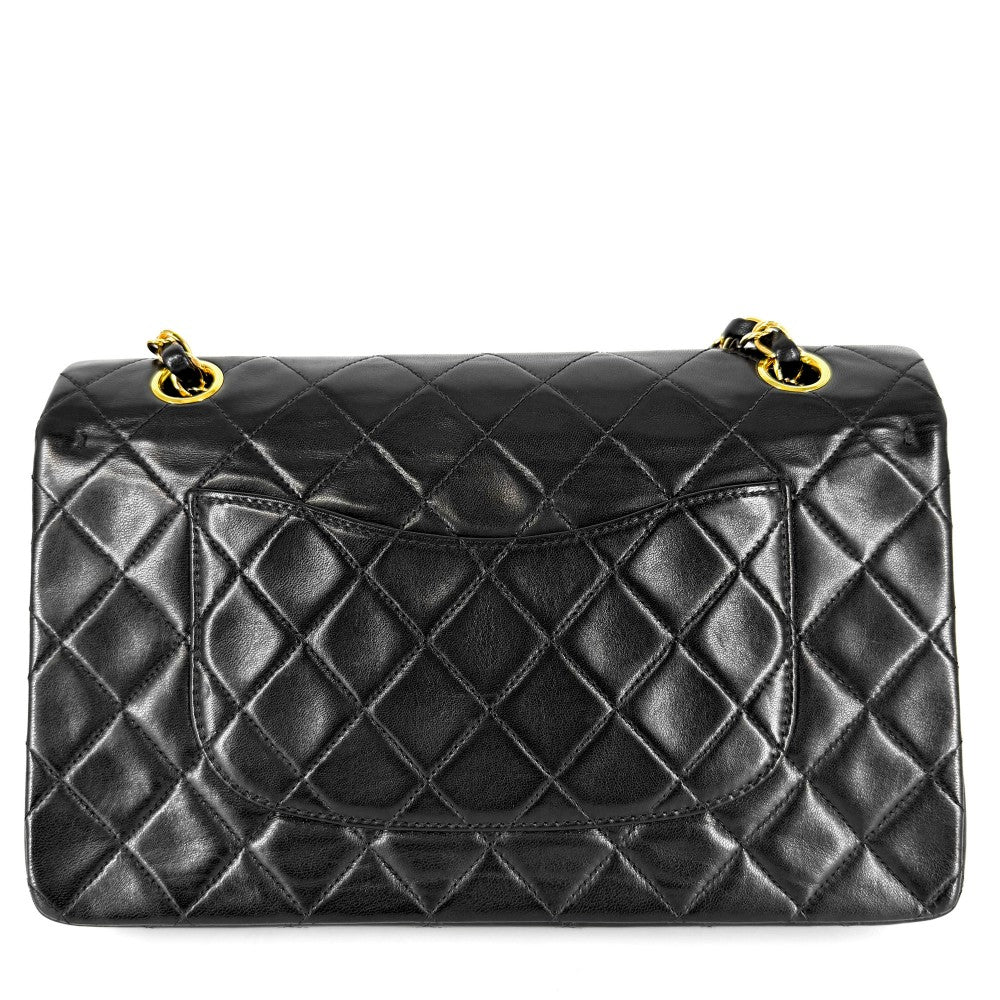 CHANEL シャネル ショルダーバッグ マトラッセ25 ダブルチェーン ココマーク ダブルフラップ ラムスキン ブラック 黒 ゴールド金具 レディース【中古品】