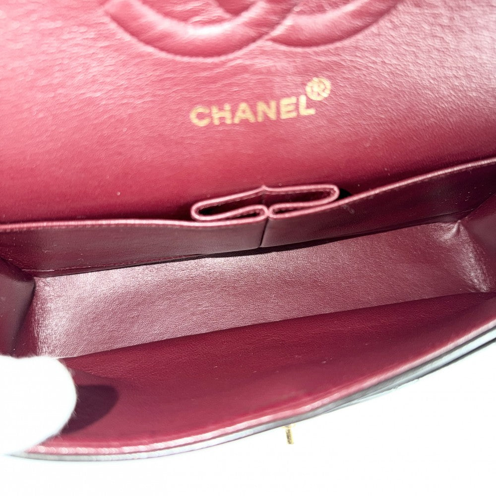 CHANEL シャネル ショルダーバッグ マトラッセ25 ダブルチェーン ココマーク ダブルフラップ ラムスキン ブラック 黒 ゴールド金具 レディース【中古品】