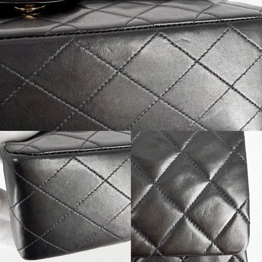 CHANEL シャネル ショルダーバッグ マトラッセ25 ダブルチェーン ココマーク ダブルフラップ ラムスキン ブラック 黒 ゴールド金具 レディース【中古品】