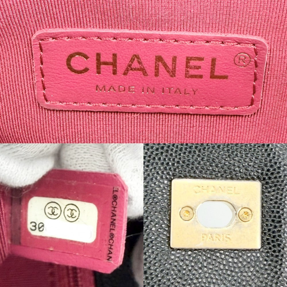 CHANEL シャネル 2WAY マトラッセ ココマーク ハンドバッグ ショルダーバッグ チェーン キャビアスキン ブラック 黒 ゴールド金具 レディース【中古品】