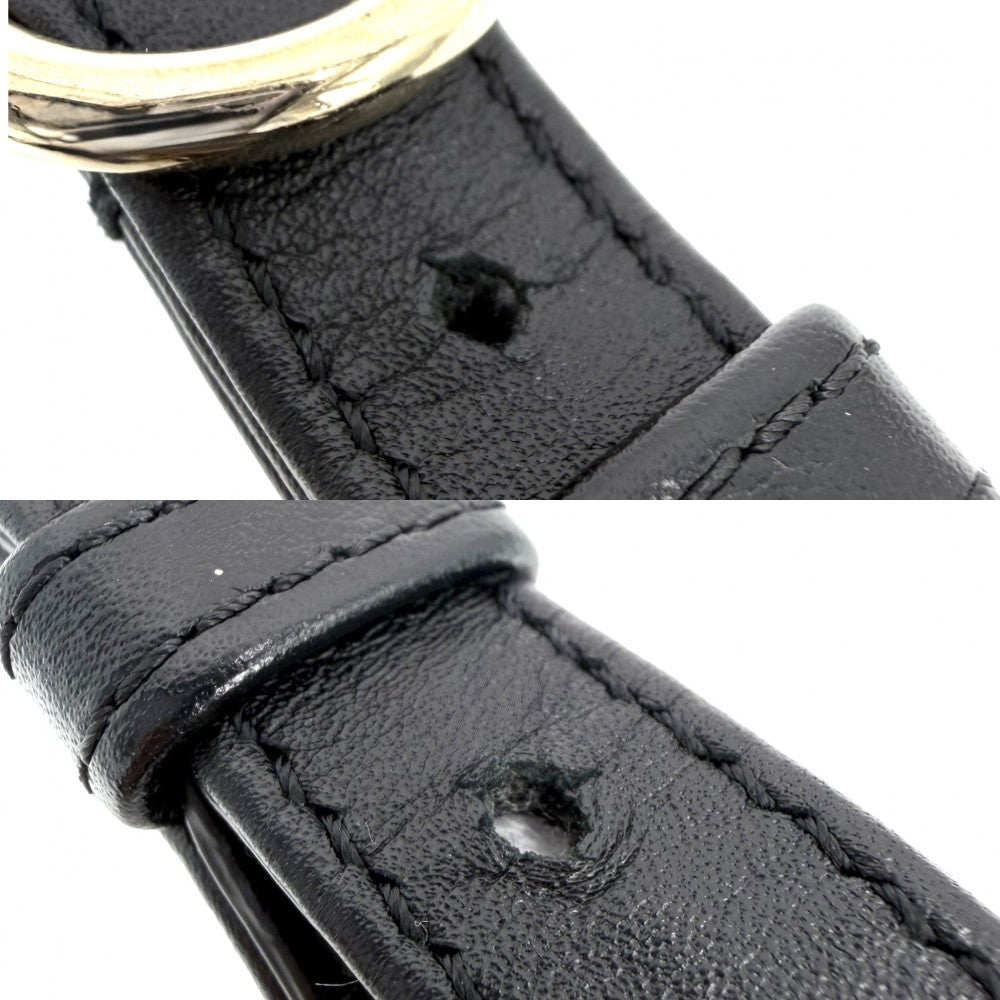 CHANEL シャネル ショルダーバッグ シェブロン Vステッチ ココマーク レザー ブラック 黒 ゴールド金具 レディース【中古品】