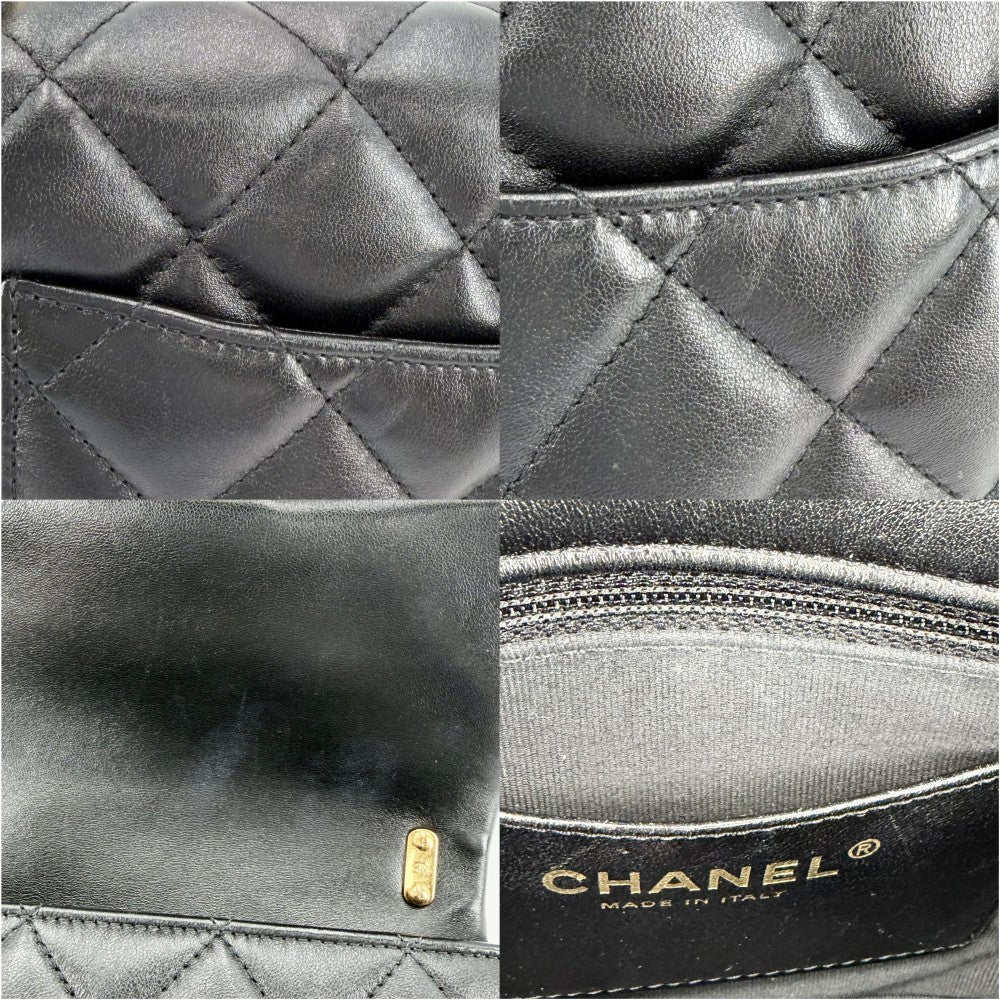 CHANEL シャネル ショルダーバッグ マトラッセ ココマーク チェーン ミニバッグ レザー ブラック 黒 ゴールド金具 レディース【中古品】