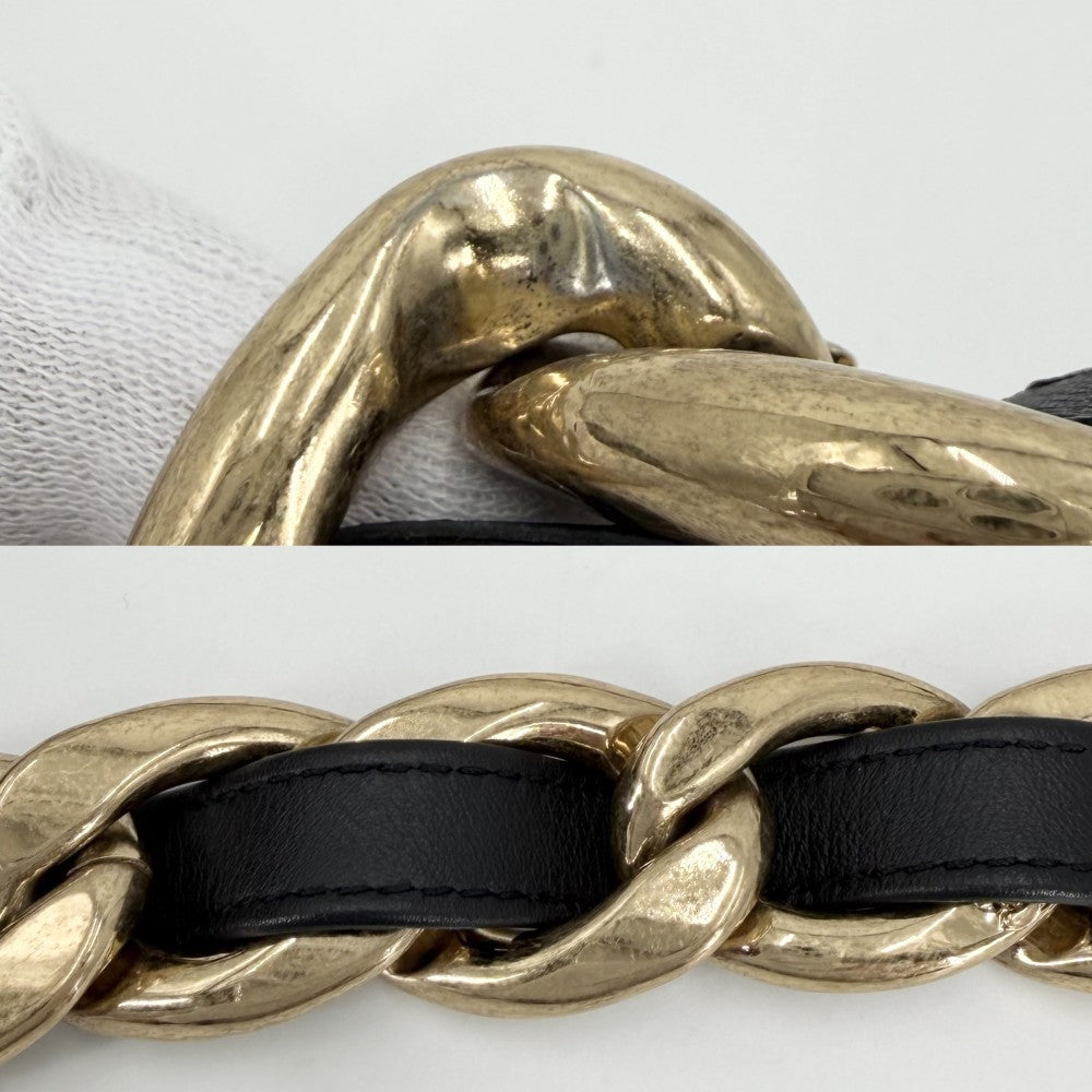CHANEL シャネル ショルダーバッグ マトラッセ ココマーク チェーン ミニバッグ レザー ブラック 黒 ゴールド金具 レディース【中古品】