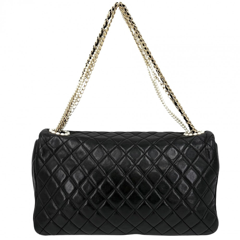 CHANEL シャネル ショルダーバッグ マトラッセ ウェストミンスター チェーンショルダー レザー フェイクパール ブラック 黒 ゴールド金具 レディース【中古品】
