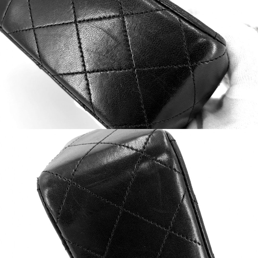 CHANEL シャネル ショルダーバッグ ミニマトラッセ チェーン ターンロック Mini Matelasse ヴィンテージ ココマーク ラムスキン ブラック 黒 ゴールド金具 レディース【中古品】