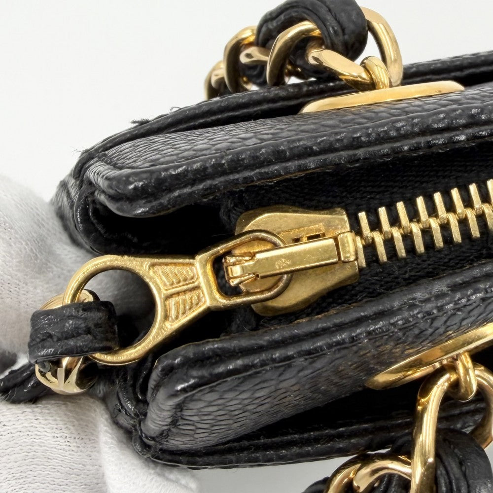 CHANEL シャネル ハンドバッグ チェーントートバッグ キャビアスキン ブラック 黒 ゴールド金具 レディース【中古品】