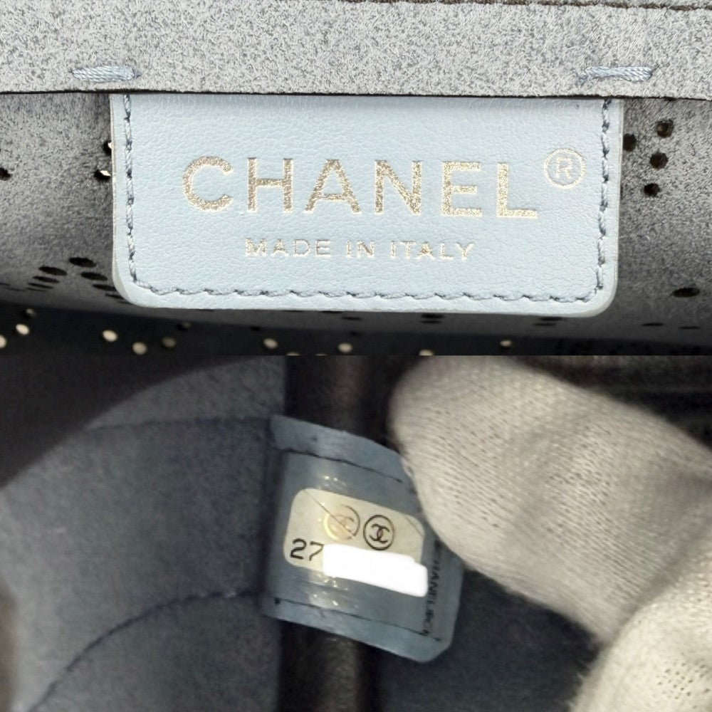 CHANEL シャネル ショルダーバッグ パンチングロゴ チェーンショルダー ココマーク レザー ブラック 黒 シルバー金具 レディース【中古品】