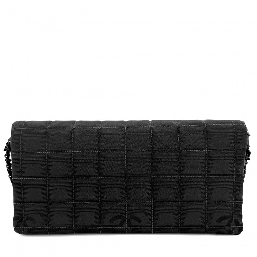 CHANEL シャネル ハンドバッグ ニュートラベルライン チェーンショルダー チョコバー ココマーク レザー ナイロンキャンバス ブラック 黒 ブラック金具 レディース【中古品】
