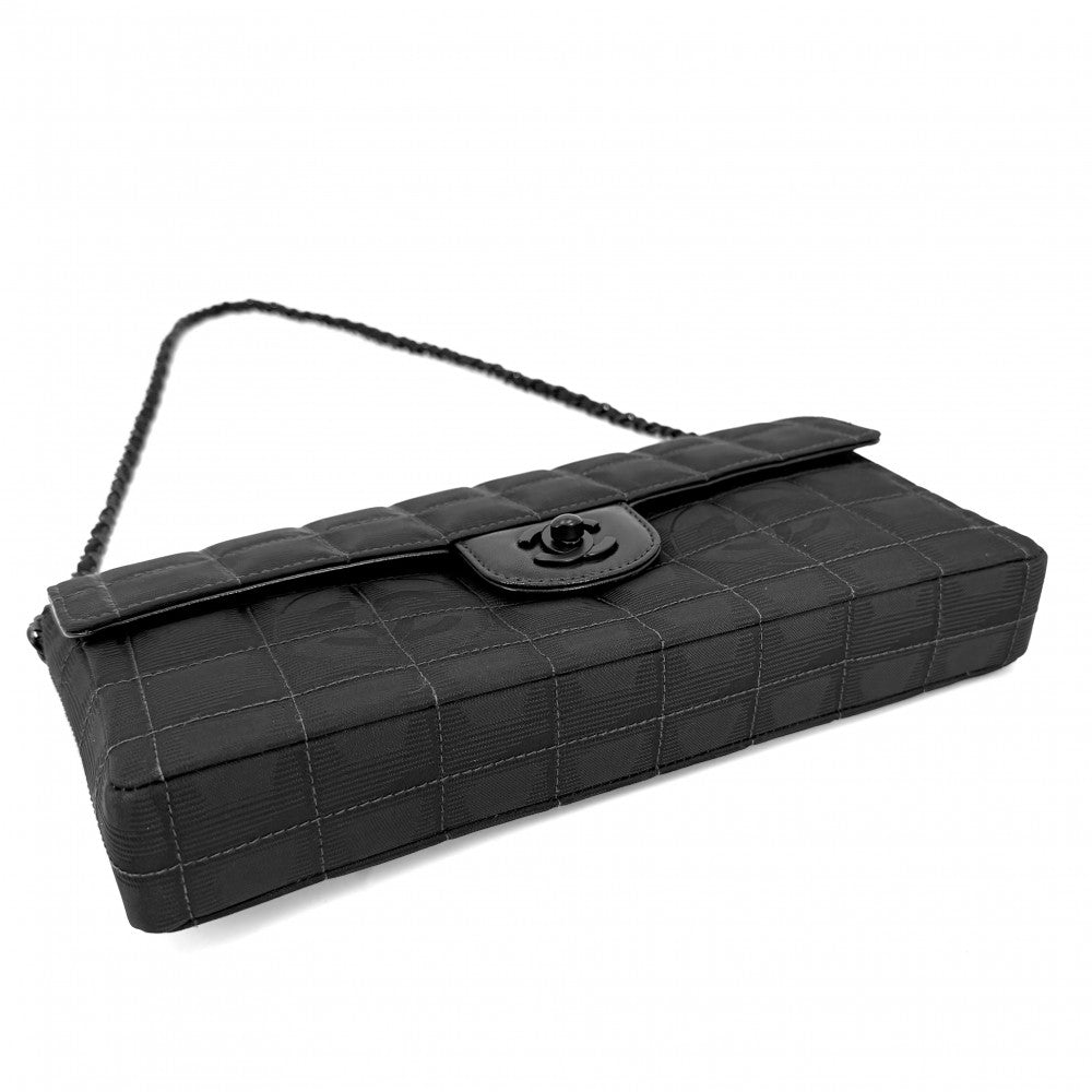 CHANEL シャネル ハンドバッグ ニュートラベルライン チェーンショルダー チョコバー ココマーク レザー ナイロンキャンバス ブラック 黒 ブラック金具 レディース【中古品】
