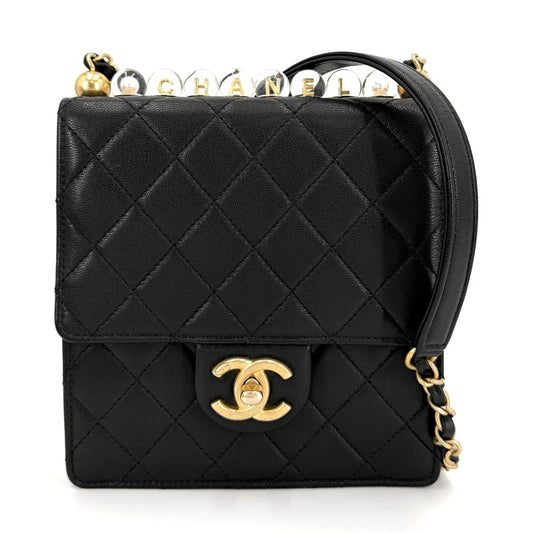 CHANEL シャネル ショルダーバッグ マトラッセ ロゴ チェーンショルダー ココマーク レザー ブラック 黒 ゴールド金具 レディース【中古品】