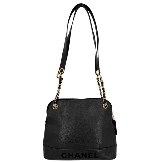 CHANEL シャネル ハンドバッグ チェーントートバッグ ココマーク キャビアスキン ブラック 黒 ゴールド金具 レディース【中古品】