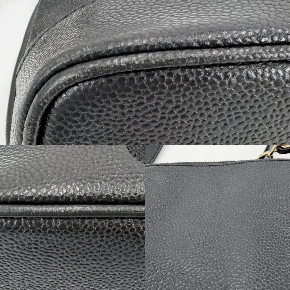 CHANEL シャネル ハンドバッグ チェーントートバッグ ココマーク キャビアスキン ブラック 黒 ゴールド金具 レディース【中古品】