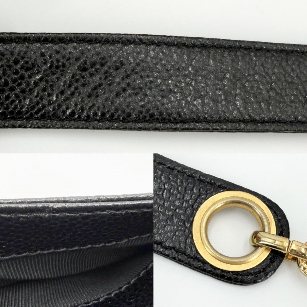 CHANEL シャネル ハンドバッグ チェーントートバッグ ココマーク キャビアスキン ブラック 黒 ゴールド金具 レディース【中古品】