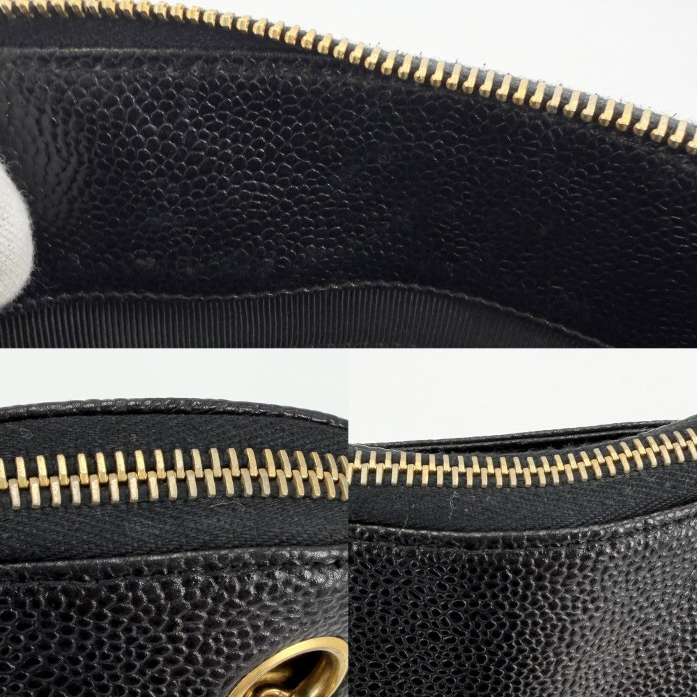 CHANEL シャネル ハンドバッグ チェーントートバッグ ココマーク キャビアスキン ブラック 黒 ゴールド金具 レディース【中古品】