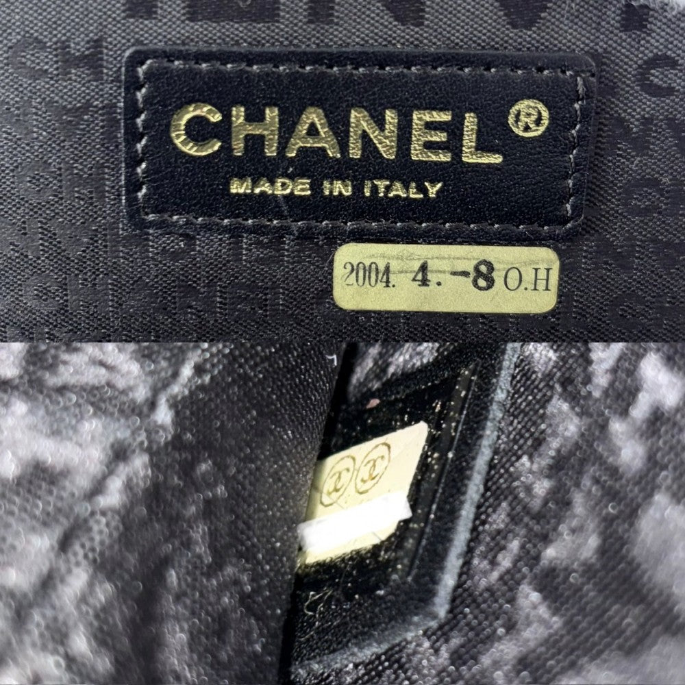 CHANEL シャネル クラッチバッグ レコード チェーン ポーチ パテントレザー ブラック 黒 ゴールド金具 レディース【中古品】