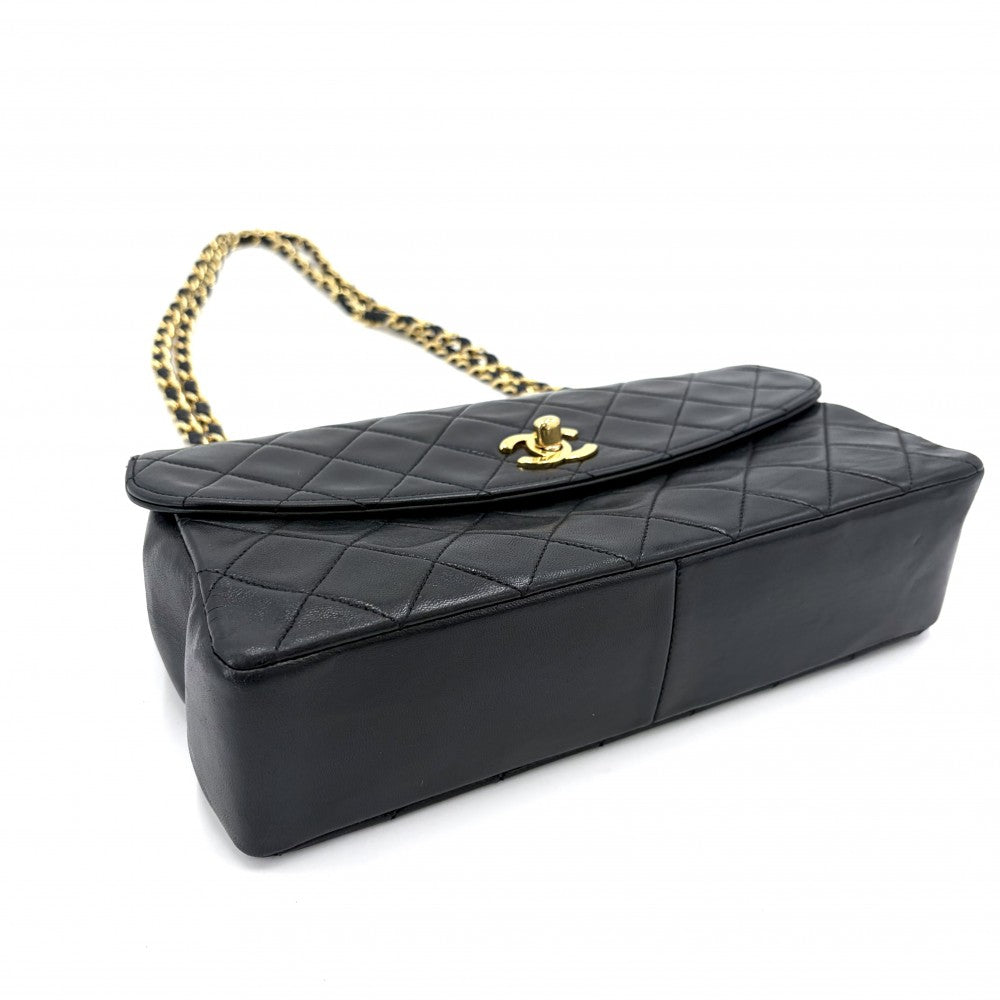 CHANEL シャネル ショルダーバッグ マトラッセ チェーン ターンロック Matelasse ココマーク ラムスキン ブラック 黒 ゴールド金具 レディース【中古品】