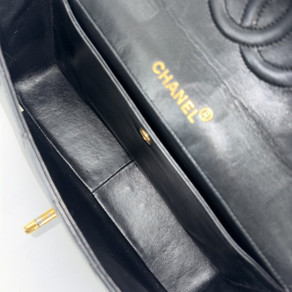 CHANEL シャネル ショルダーバッグ マトラッセ チェーン ターンロック Matelasse ココマーク ラムスキン ブラック 黒 ゴールド金具 レディース【中古品】