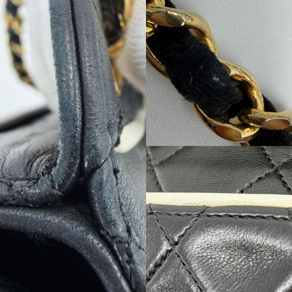 CHANEL シャネル ショルダーバッグ マトラッセ チェーン ターンロック Matelasse ココマーク ラムスキン ブラック 黒 ゴールド金具 レディース【中古品】