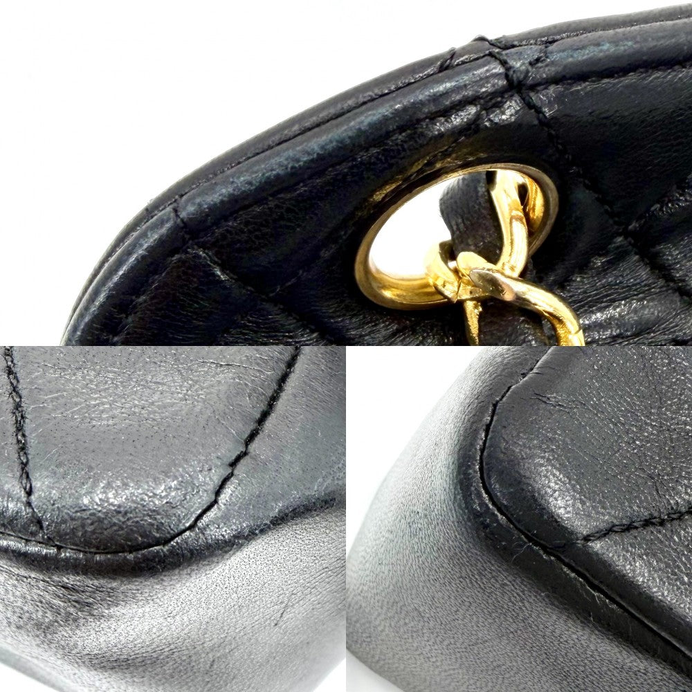 CHANEL シャネル ショルダーバッグ マトラッセ チェーン ターンロック Matelasse ココマーク ラムスキン ブラック 黒 ゴールド金具 レディース【中古品】