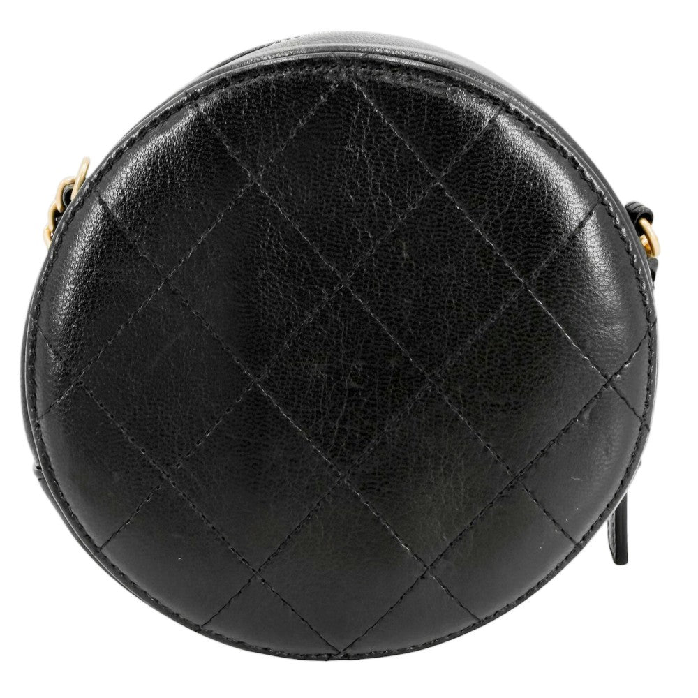 CHANEL シャネル ショルダーバッグ マトラッセ ミニバッグ チェーンショルダー ココマーク 小さめ AP0999 レザー フェイクパール ブラック 黒 ソフトゴールド金具 レディース【中古品】