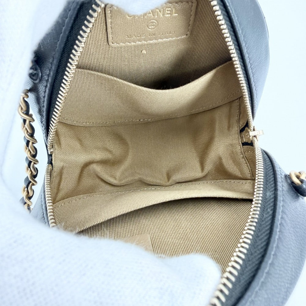 CHANEL シャネル ショルダーバッグ マトラッセ ミニバッグ チェーンショルダー ココマーク 小さめ AP0999 レザー フェイクパール ブラック 黒 ソフトゴールド金具 レディース【中古品】