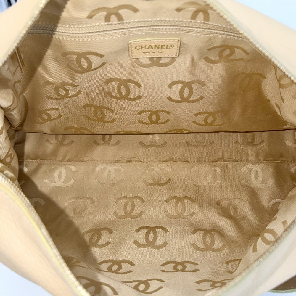 CHANEL シャネル ショルダーバッグ ココマーク チェーン レザー ベージュ ゴールド金具 レディース【中古品】