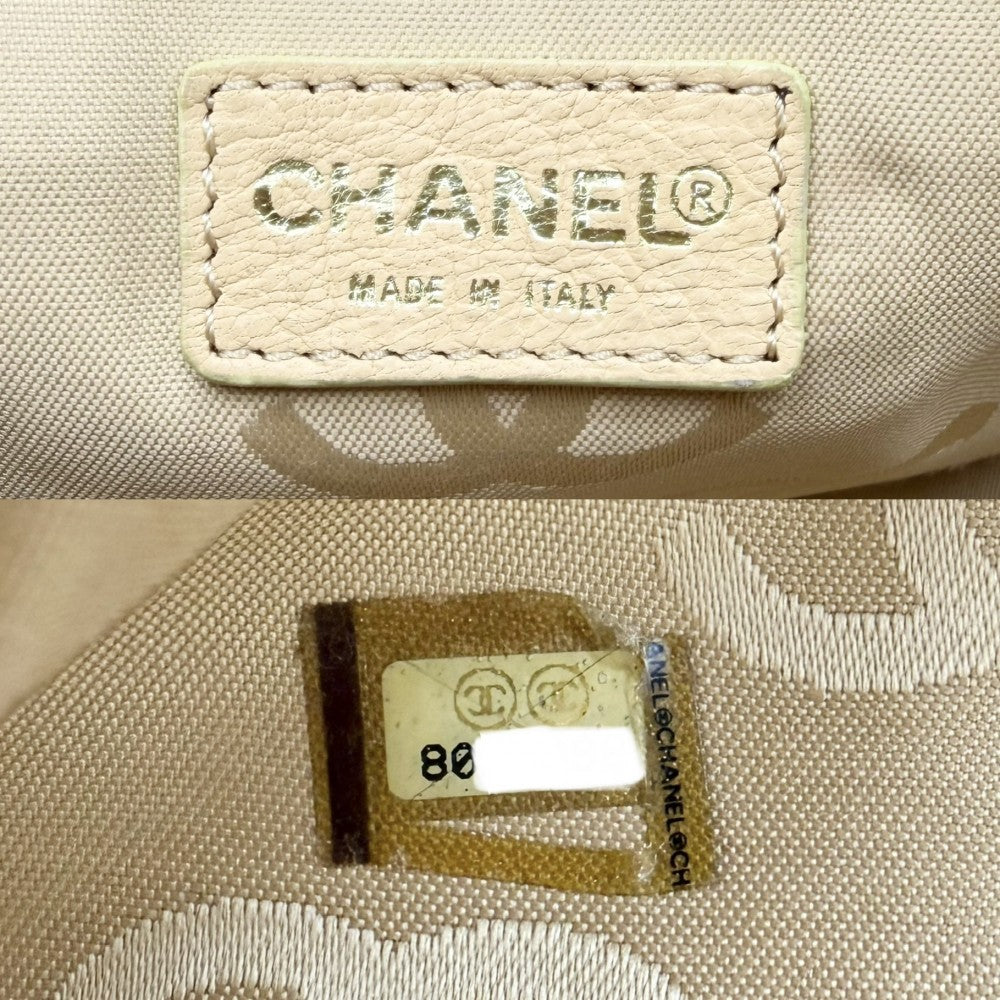 CHANEL シャネル ショルダーバッグ ココマーク チェーン レザー ベージュ ゴールド金具 レディース【中古品】