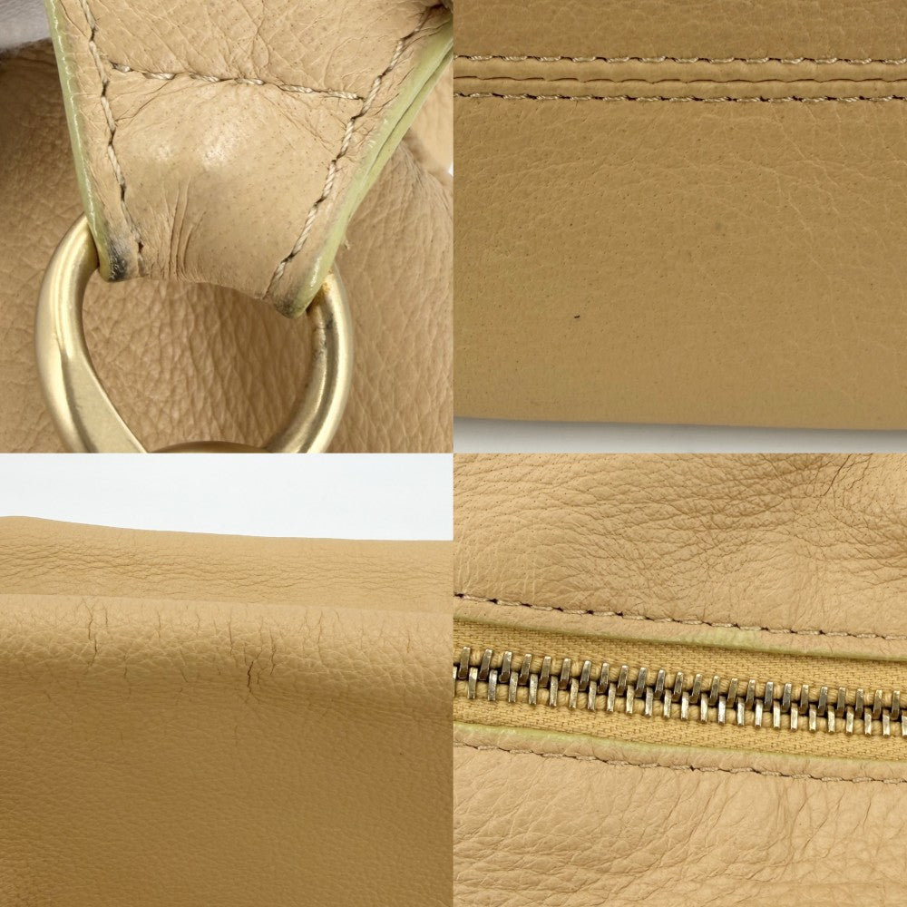 CHANEL シャネル ショルダーバッグ ココマーク チェーン レザー ベージュ ゴールド金具 レディース【中古品】
