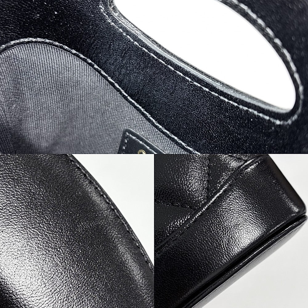 CHANEL シャネル ショルダーバッグ マトラッセ ココマーク ミニハンドバッグ 2WAY レザー ブラック 黒 ゴールド金具 レディース【中古品】
