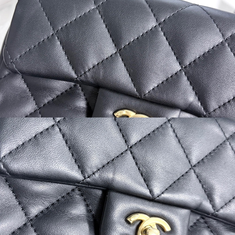 CHANEL シャネル ショルダーバッグ ハートチャーム ミニマトラッセ チェーンショルダー ターンロック Mini Matelasse ココマーク ラムスキン ブラック 黒 ゴールド金具 レディース【中古品】