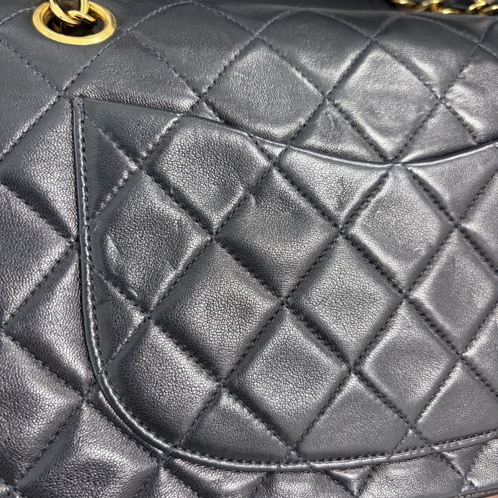 CHANEL シャネル ショルダーバッグ マトラッセ23 ダブルチェーン ダブルフラップ ココマーク ターンロック ラムスキン ブラック 黒 ゴールド金具 レディース【中古品】