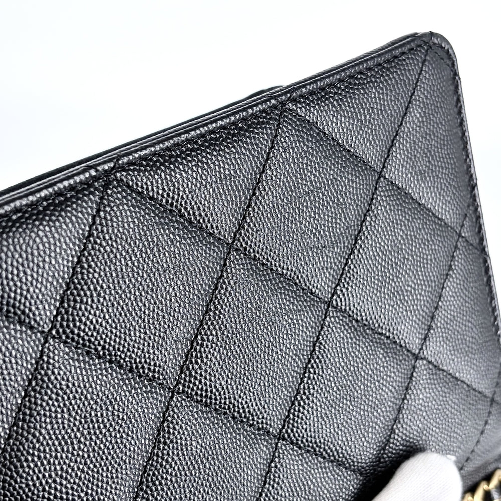 CHANEL シャネル ショルダーバッグ マトラッセ ココマーク ターンロック キャビアスキン ブラック 黒 ゴールド金具 レディース【中古品】