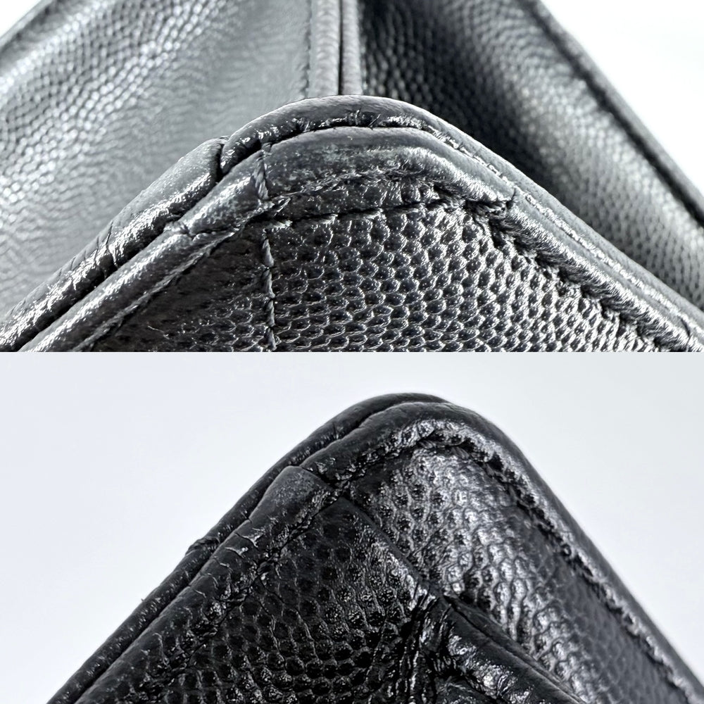 CHANEL シャネル ショルダーバッグ マトラッセ ココマーク ターンロック キャビアスキン ブラック 黒 ゴールド金具 レディース【中古品】