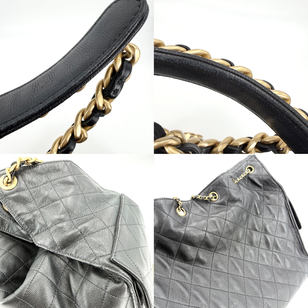 CHANEL シャネル ショルダーバッグ シャネル25 ミディアムハンドバッグ チェーン ココマーク CHANEL25 グレインド カーフスキン ブラック 黒 ゴールド金具 レディース【中古品】