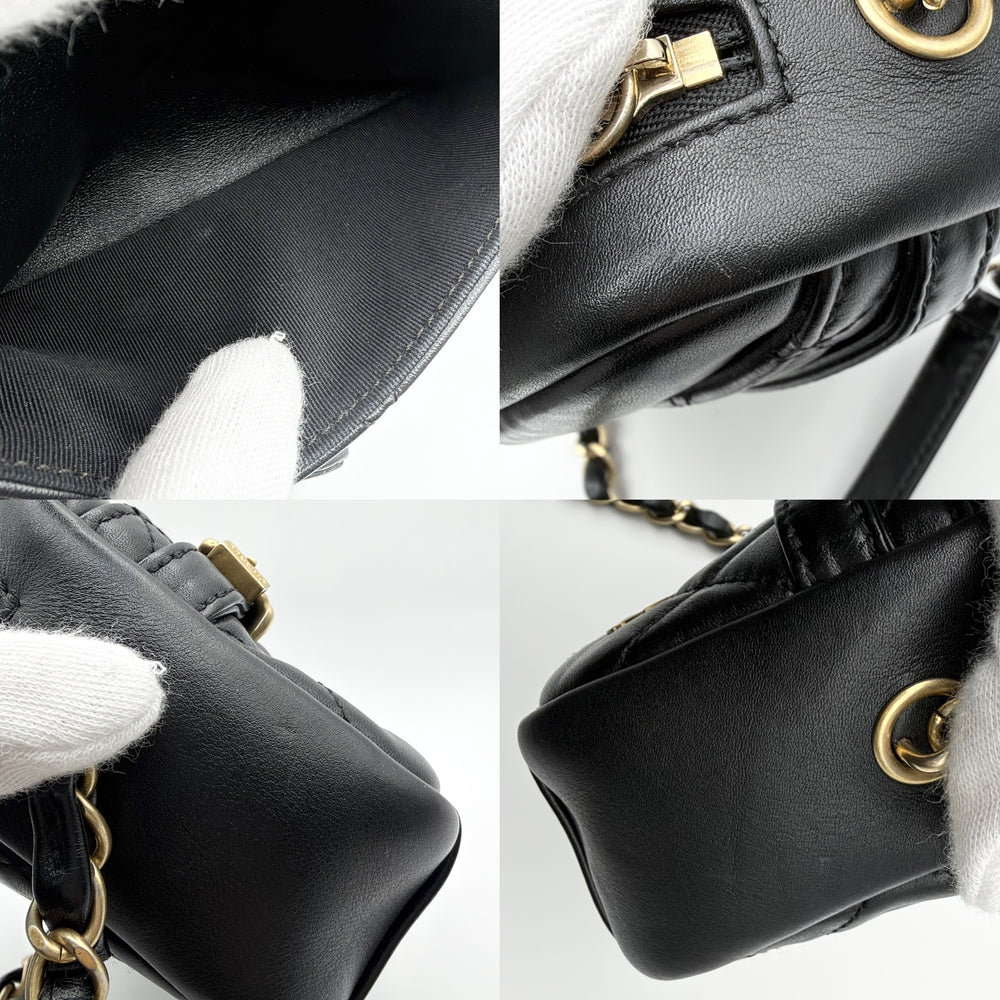 CHANEL シャネル ショルダーバッグ マトラッセ バックル カメラバッグ ココマーク レザー ブラック 黒 ゴールド金具 レディース【中古品】