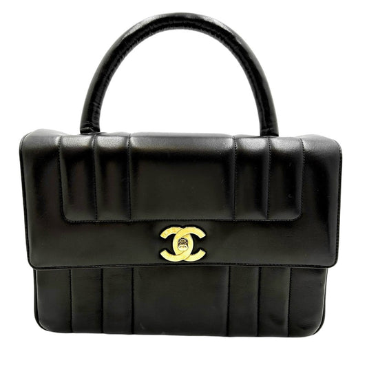 CHANEL シャネル ハンドバッグ マドモアゼル トップハンドル ココマーク ココ 鞄 かばん ラムスキン ブラック 黒 ゴールド金具 レディース【中古品】