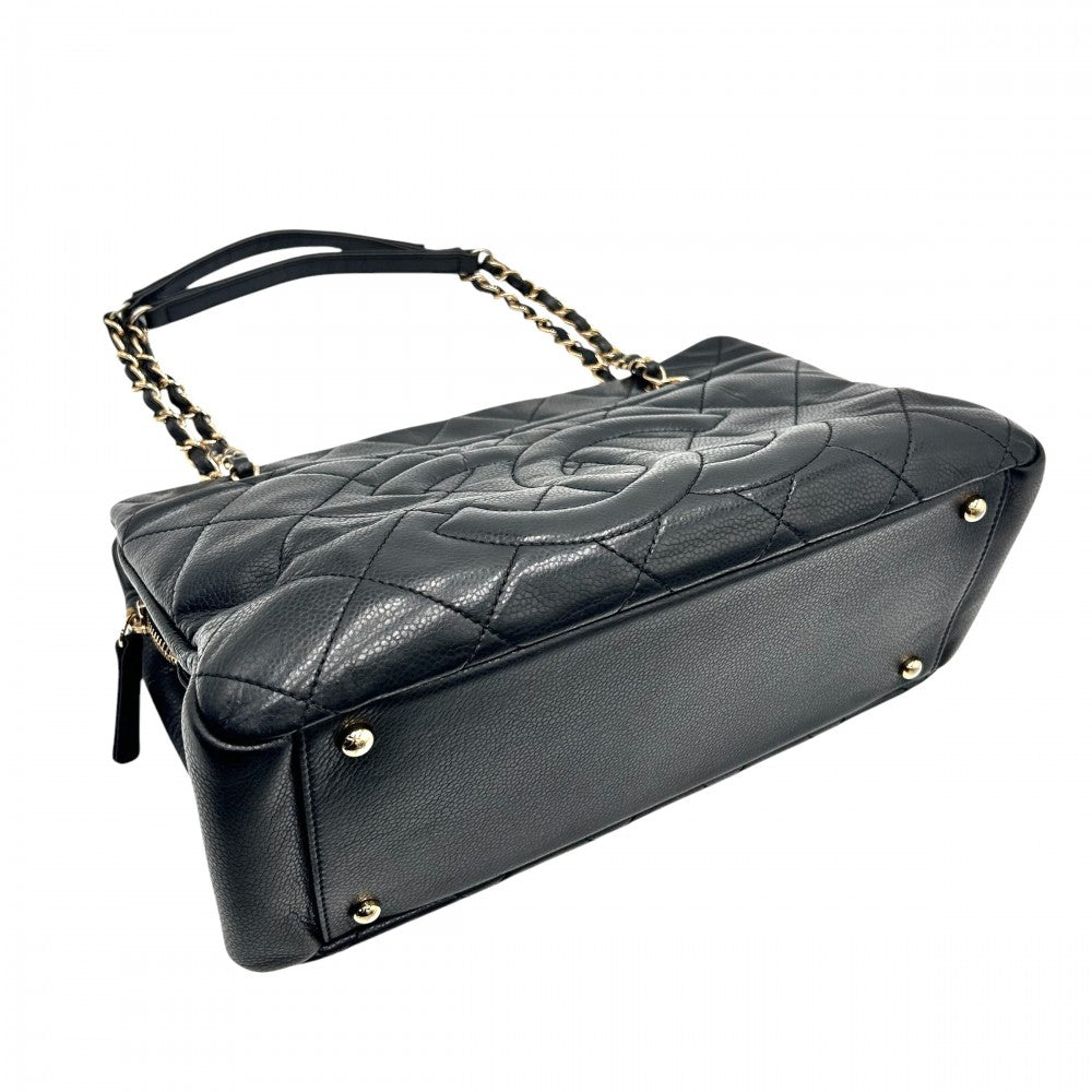 CHANEL シャネル ハンドバッグ マトラッセ チェーンショルダー ココマーク ココ 鞄 かばん キャビアスキン ブラック 黒 ゴールド金具 レディース【中古品】