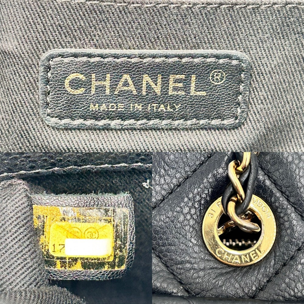 CHANEL シャネル ハンドバッグ マトラッセ チェーンショルダー ココマーク ココ 鞄 かばん キャビアスキン ブラック 黒 ゴールド金具 レディース【中古品】